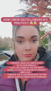 Have you heard of this Instagram FEATURE that's halting your growth, if you have it turned on?! 🤯... .. I couldn't believe how this feature impacted my growth.. 👇UNTIL I turned it off 📴 So, heres what you do..👍 📌Go to YOUR PROFILE 📌CLICK THE 3 BARS (top right)📌Scroll to "follow and invite friends", and click. 📌 Turn off the "flag for review" option! 📌 Watch your follower count INCREASE! 🎉 Follow for more!🎉🩷🤍