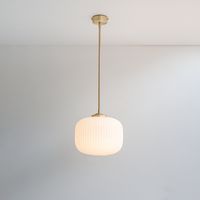 Opal Reeded Stem Pendant Light — Spark & Bell - Handmade and customisable UK lights.