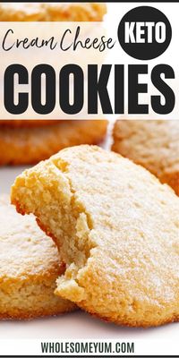 These low carb keto cream cheese cookies are so fast & easy to make! Just 6 ingredients, 10 minutes prep, and 15 minutes in the oven. #wholesomeyum