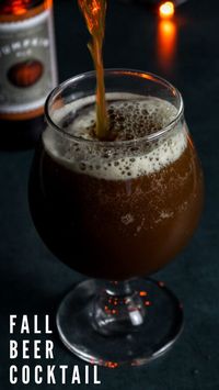 This fall beer cocktail has all the fall vibes! It is made with apple cider, pumpkin ale, and vodka. This is basically the fall version of that delicious summer beer (vodka, lemonade, & light beer) that I love so much! This fall beer is perfect for those chilly cozy fall days, Halloween, Thanksgiving, and Friendsgiving. Find this beer cocktail recipe on my blog!