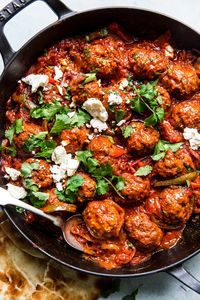 Ground beef is mixed with the same herbs and spices used in the classic North African shakshuka and then simmered in a smoky, tomato-y shakshuka sauce for a one-pan dinner that everyone will love.