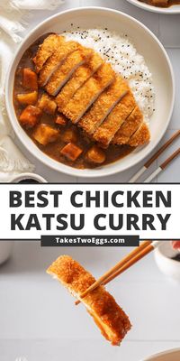 Japanese katsu curry made with crispy panko breaded chicken served with a sweet, savory and satisfying Japanese curry sauce over a bed of warm rice is the ultimate comfort dish.