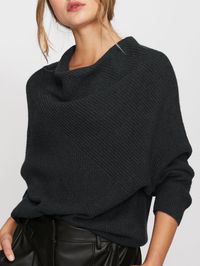 Women's Leith Cowl Neck Sweater, Dark Charcoal