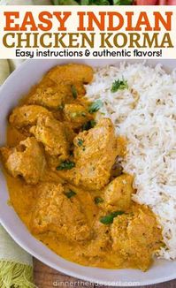 Chicken Korma is a traditional Indian dish that’s light and flavorful almond curry made with tomato paste, plenty of spices and cream thats buttery and completely delicious. #recipe #indianfood #chicken #korma #chickenkorma