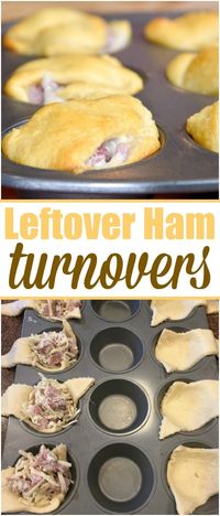 Here is the best leftover ham recipe you will ever make and your kids will absolutely love! Use your ham leftovers after the holidays to make these crescent roll ham turnovers or rollup that a great lunch or dinner idea.  #ham #leftover #recipe #easy #best #muffintin #leftoverham via @pinterest.com/thetypicalmom