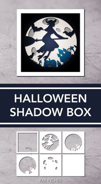 Halloween shadow box, SVG, 3d paper cut SVG, layered paper#halloweenshadowbox #halloweenlayeredcard #halloweenlayeredpapercut