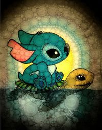 Stitch and a sea turtle!!!