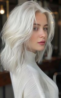 Embrace the winter vibes with these frosty platinum blonde hair ideas that are perfect for the colder months. Click to discover the perfect winter-ready hair color!