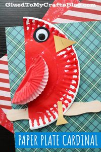 Paper Plate Cardinal Craft Idea - Glued To My Crafts