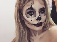 clown, makeup, and skeleton image