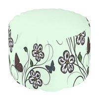 Butterfly Garden Green  Pouf