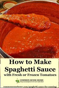 This homemade spaghetti sauce from fresh tomatoes is sure to be a family favorite. Includes easy canning instructions.