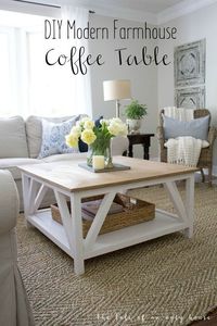 DIY Modern Farmhouse Square Coffee Table