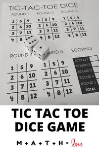 Your students will love this fun tic tac toe dice game which makes a great activity for early finishers in the classroom. Be sure to check out Math = Love for even more dice games.