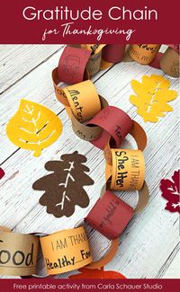 Gratitude Chain-A Printable Thanksgiving Activity for Families - Carla Schauer Designs