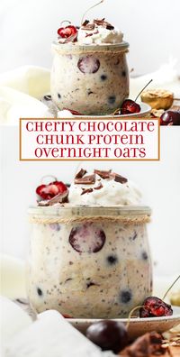 Cherry Chocolate Chunk Protein Overnight Oats - Peanut Butter and Fitness