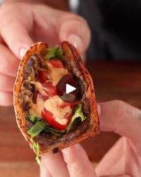 703K views · 6.3K reactions | Big Mac Taco | The Viral Big Mac Taco from @gulasgrub definitely worth the hype! | By Tasty | I wanted to test out if the
viral Big Mac taco was worth it and let's just say I was
pleasantly surprised. I slapped down my tortilla and then added
my beef making sure I push it out right to the edges. Season
with salt then place beef side down in the pan until a nice
crust is formed. Give it a flip then grate on your cheddar
cheese and let that melt. Top it off with some lettuce,
tomato, and Big Mac sauce and simply enjoy.