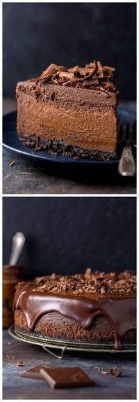 Ultimate Chocolate Cheesecake #cheesecake #bakerbynature #chocolate #dessert | Posted By: DebbieNet.com