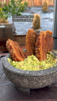 Chicharrones with guacamole.