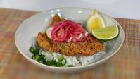 Chef JJ Johnson cooks up a crispy fish rice bowl