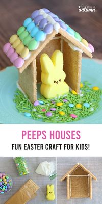 Make a cute Peeps house (Easter gingerbread houses) - It's Always Autumn