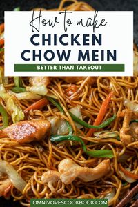 If you love ordering Chicken Chow Mein at a restaurant, you will want to try this recipe! This one pan dinner is filled with tender delicious chicken, crispy colorful veggies, and noodles. It is brought together with an extra fragrant brown sauce that the entire family will love. This dish is wonderful all year round!