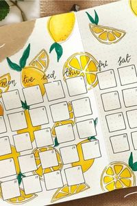 Looking for a new and fresh bullet journal theme for the spring and summer months?! Check out these adorable lemon / lemonade themed cover pages, weekly spreads, monthly logs and more for inspiration! #bulletjournaltheme #bujo #bujoinspiration #bujospread