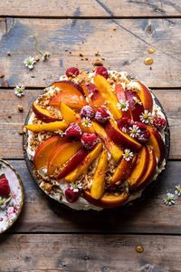 Peaches and Cream Pretzel Pie | halfbakedharvest.com #pie #peach #summer #dessert #easy