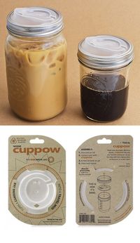 Turns Mason jars into travel mugs