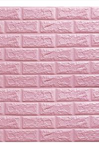 3D Brick DIY Wall Sticker Self-adhesive Waterproof Panels Wallpaper Decal 3D Brick Pattern Foam Wall Sticker for Home Decor - Pink