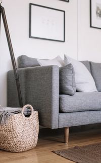 ANTON sofa in 'Gravel Gray' Photo by Gillian Stevens