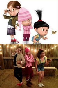 Halloween Costume: Despicable Me- Margo, Edith, and Agnus. #despicableme