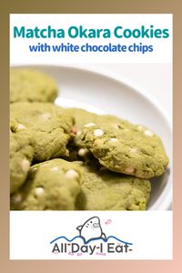 Matcha Okara Cookies with white chocolate chips #dessert #japanesefood #japanesedessert #japanesestyle #japanesecooking #matcha #cookies #okara