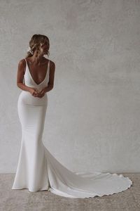 Sexy Wedding Dress, Mermaid Wedding Dress, Deep V-neck Wedding Gown sold by joepaldress on Storenvy