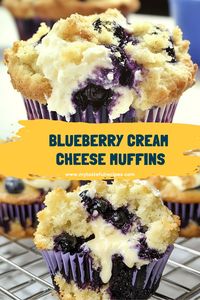 Enjoy the ultimate breakfast with these Blueberry Cream Cheese Muffins! Moist, flavorful, and loaded with blueberries, they feature a creamy filling and a crunchy streusel topping that’s simply divine