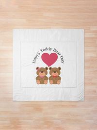 "Happy Teddy Bear Day, Cute Brown Bears, Valentines bear & Valentine week gift ideas" Comforter for Sale by haRexia | Redbubble