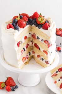 Light and airy vanilla cake layers meet fresh berries and fluffy, creamy frosting in this chantilly cake recipe. While the berries and cake make a delicately tasty base, the beautiful chantilly frosting is what truly takes it to the next level!