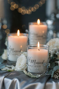 Candle wedding favors are something to consider for your guests. Long after the wedding, they will have a small piece of your light to share.