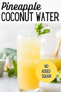 Refresh yourself with this delicious Pineapple Coconut Water with Lime! This easy-to-make summer drink combines the natural sweetness of pineapple juice with hydrating coconut water and a splash of zesty lime. Perfect for hot days, this healthy drink is free of added sugar and full of tropical flavors. Enjoy a naturally refreshing beverage that's great for staying cool and hydrated. Ideal for a light and revitalizing treat, perfect for any summer occasion!