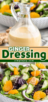 Ginger Dressing is a light and flavorful salad dressing that is perfect for so many different recipes! You will love this easy condiment recipe.