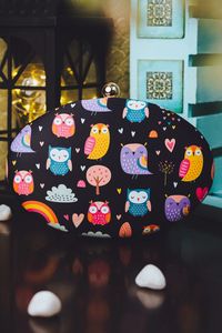 Buy NR by Nidhi Rathi Owl Print Oval Clutch With Sling Online | Aza Fashions