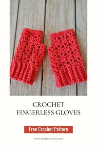 Crochet Fingerless Gloves Free Pattern - Raspberry Collection - Sandra Stitches