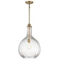 Savoy House Essentials Brandon 14" Wide Warm Brass 1-Light Pendant - #040G8 | Lamps Plus