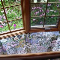 One of a kind garden window seat Truly a gorgeous mosaic, Susan Bax used her flower garden outside the window as a reference, and as an inspiration for her tiled and stained glass window seat. This…