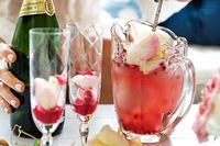 Pomegranate & rose prosecco spritzer