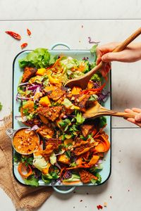 Vibrant Mango Salad with Peanut Dressing