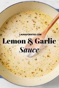 This creamy lemon garlic sauce is perfect for pasta, chicken, and more! An easy recipe with tons of flavors!