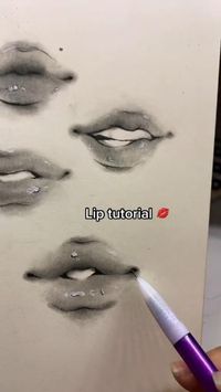 Tutorial on how to draw Lips Original video by: myahrts If you are passionate about art and want to start, on the link in my bio you can find art supplies that will help you start your artistic journey. #art #drawing #sketches #digitalart #acrylicpainting