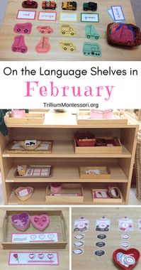 Preschool and Montessori language activities for February and a valentine theme