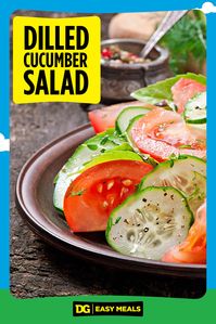 It won’t take long before everyone is full, happy and still asking for seconds. Try this recipe for Dollar General’s Dilled Cucumber Salad here:  #EasyMeals #SimpleRecipes #QuickMeals